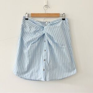 Maeve by Anthropologie Striped Tie Front Skirt Blue White Read Notes Women’s 8
